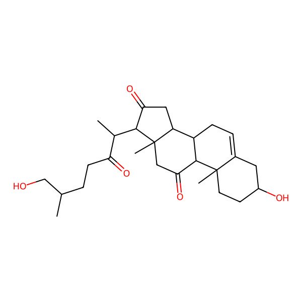 2D Structure of (3S,8S,9R,10R,13R,14S,17S)-3-hydroxy-17-[(2R,6S)-7-hydroxy-6-methyl-3-oxoheptan-2-yl]-10,13-dimethyl-2,3,4,7,8,9,12,14,15,17-decahydro-1H-cyclopenta[a]phenanthrene-11,16-dione