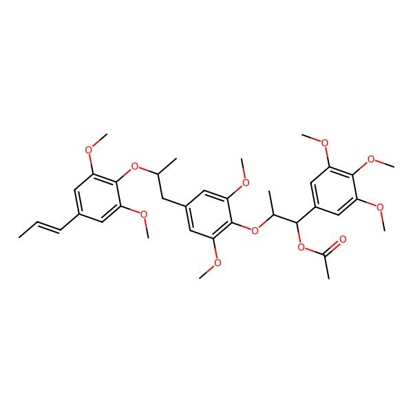 2D Structure of [(1S,2R)-2-[4-[(2S)-2-[2,6-dimethoxy-4-[(E)-prop-1-enyl]phenoxy]propyl]-2,6-dimethoxyphenoxy]-1-(3,4,5-trimethoxyphenyl)propyl] acetate