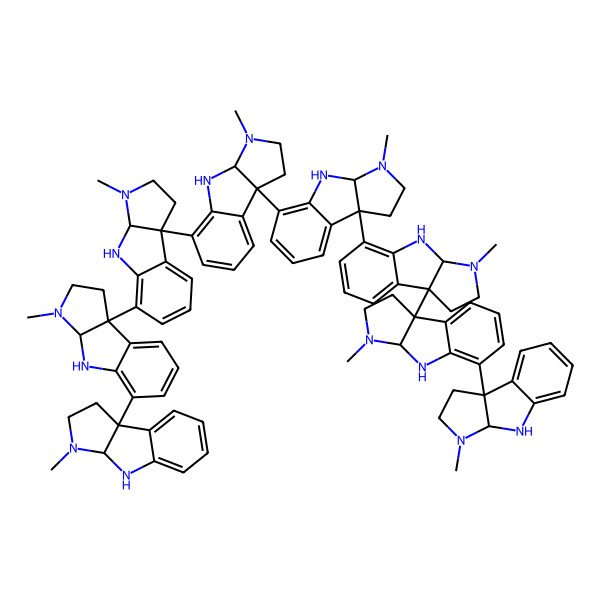2D Structure of 3-Methyl-5-(3-methyl-1,2,3a,4-tetrahydropyrrolo[2,3-b]indol-8b-yl)-8b-[3-methyl-8b-[3-methyl-8b-[3-methyl-8b-[3-methyl-8b-[3-methyl-5-(3-methyl-1,2,3a,4-tetrahydropyrrolo[2,3-b]indol-8b-yl)-1,2,3a,4-tetrahydropyrrolo[2,3-b]indol-8b-yl]-1,2,3a,4-tetrahydropyrrolo[2,3-b]indol-5-yl]-1,2,3a,4-tetrahydropyrrolo[2,3-b]indol-5-yl]-1,2,3a,4-tetrahydropyrrolo[2,3-b]indol-5-yl]-1,2,3a,4-tetrahydropyrrolo[2,3-b]indol-5-yl]-1,2,3a,4-tetrahydropyrrolo[2,3-b]indole