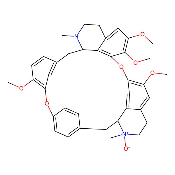 2D Structure of (1S,14S,30R)-9,20,21,25-tetramethoxy-15,30-dimethyl-30-oxido-7,23-dioxa-15-aza-30-azoniaheptacyclo[22.6.2.23,6.18,12.114,18.027,31.022,33]hexatriaconta-3(36),4,6(35),8,10,12(34),18,20,22(33),24,26,31-dodecaene