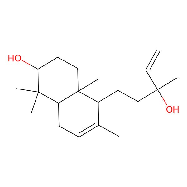 2D Structure of (2R,4aR,5S,8aR)-5-[(3R)-3-hydroxy-3-methylpent-4-enyl]-1,1,4a,6-tetramethyl-2,3,4,5,8,8a-hexahydronaphthalen-2-ol