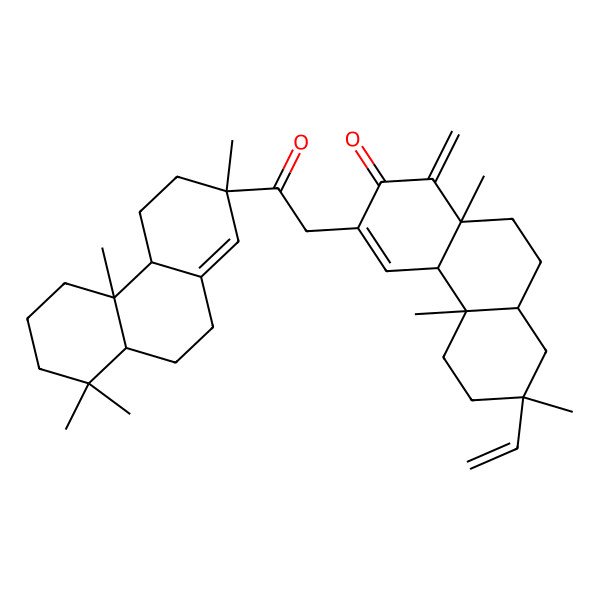 2D Structure of 3-[2-(2,4b,8,8-tetramethyl-4,4a,5,6,7,8a,9,10-octahydro-3H-phenanthren-2-yl)-2-oxoethyl]-7-ethenyl-4b,7,10a-trimethyl-1-methylidene-5,6,8,8a,9,10-hexahydro-4aH-phenanthren-2-one