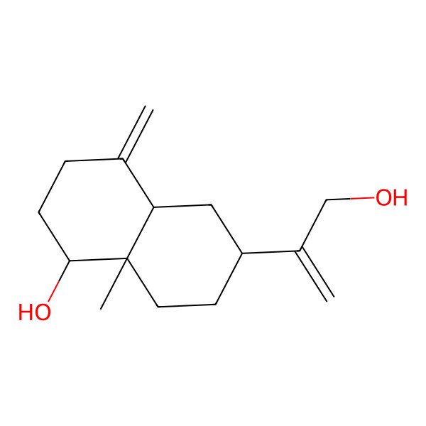 2D Structure of (1R,4aS,6R,8aR)-6-(3-hydroxyprop-1-en-2-yl)-8a-methyl-4-methylidene-1,2,3,4a,5,6,7,8-octahydronaphthalen-1-ol