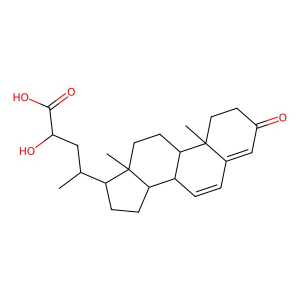 2D Structure of 4-(10,13-Dimethyl-3-oxo-1,2,8,9,11,12,14,15,16,17-decahydrocyclopenta[a]phenanthren-17-yl)-2-hydroxypentanoic acid