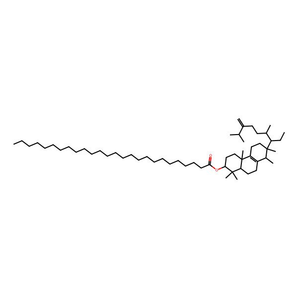2D Structure of [7-(4,8-dimethyl-7-methylidenenonan-3-yl)-1,1,4a,7,8-pentamethyl-3,4,5,6,8,9,10,10a-octahydro-2H-phenanthren-2-yl] hexacosanoate