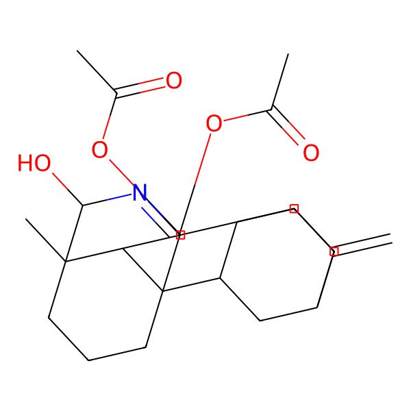 2D Structure of [(1R,2S,4S,7R,8S,9S,10S,11R,12R)-8-acetyloxy-12-hydroxy-11-methyl-5-methylidene-13-azapentacyclo[9.3.3.24,7.01,10.02,7]nonadec-13-en-9-yl] acetate