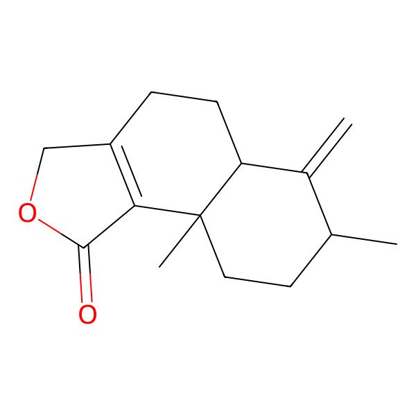 2D Structure of 7,9a-dimethyl-6-methylidene-4,5,5a,7,8,9-hexahydro-3H-benzo[g][2]benzofuran-1-one