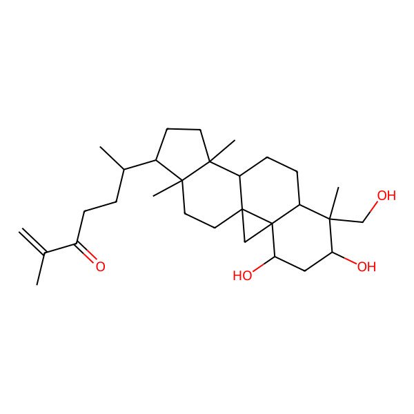 2D Structure of (6R)-6-[(1S,3S,4S,6S,7R,8R,11S,12S,15R,16R)-4,6-dihydroxy-7-(hydroxymethyl)-7,12,16-trimethyl-15-pentacyclo[9.7.0.01,3.03,8.012,16]octadecanyl]-2-methylhept-1-en-3-one
