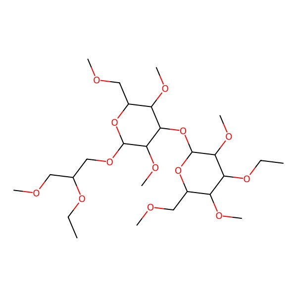 2D Structure of (2S,3S,4S,5R,6S)-4-ethoxy-2-[(2R,3S,4S,5R,6S)-2-[(2R)-2-ethoxy-3-methoxypropoxy]-3,5-dimethoxy-6-(methoxymethyl)oxan-4-yl]oxy-3,5-dimethoxy-6-(methoxymethyl)oxane