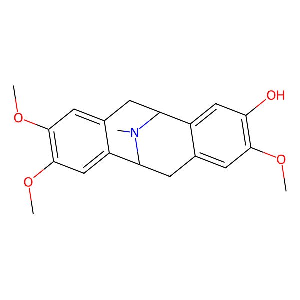 2D Structure of (1R,9R)-5,12,13-trimethoxy-17-methyl-17-azatetracyclo[7.7.1.02,7.010,15]heptadeca-2,4,6,10,12,14-hexaen-4-ol