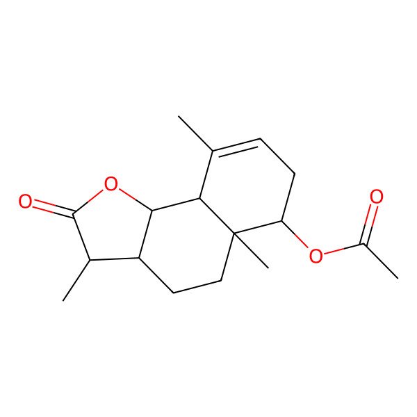 2D Structure of [(3S,3aS,5aR,6S,9aS,9bS)-3,5a,9-trimethyl-2-oxo-3,3a,4,5,6,7,9a,9b-octahydrobenzo[g][1]benzofuran-6-yl] acetate