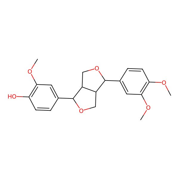 2D Structure of 4-[(3S,3aS,6S,6aS)-6-(3,4-dimethoxyphenyl)-1,3,3a,4,6,6a-hexahydrofuro[3,4-c]furan-3-yl]-2-methoxyphenol