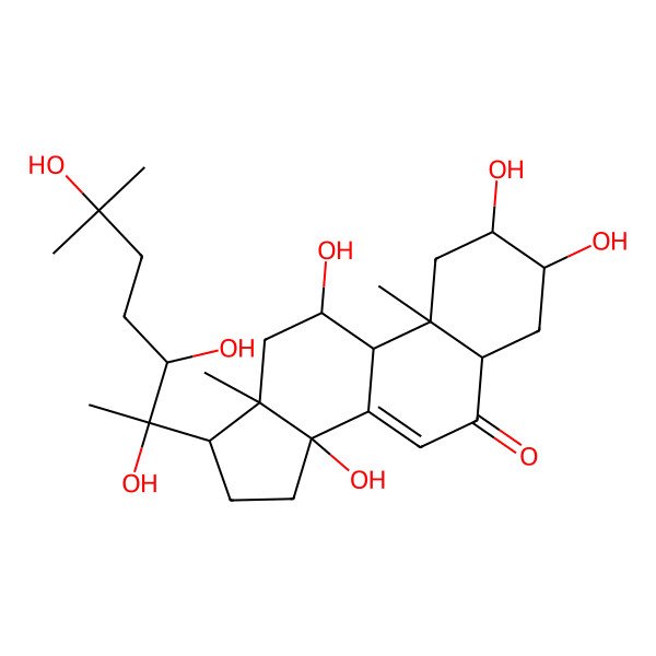 2D Structure of 2,3,11,14-tetrahydroxy-10,13-dimethyl-17-(2,3,6-trihydroxy-6-methylheptan-2-yl)-2,3,4,5,9,11,12,15,16,17-decahydro-1H-cyclopenta[a]phenanthren-6-one