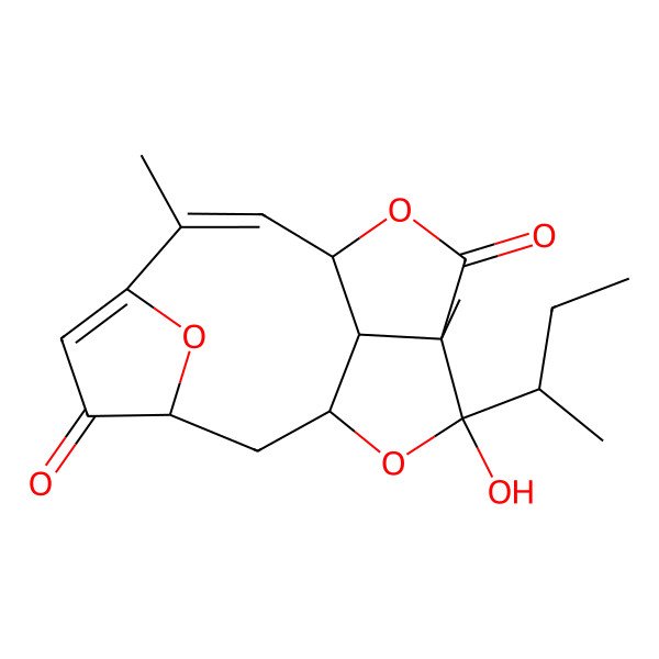 2D Structure of (1S,3R,7Z,9R,12S,13R,15R)-13-[(2S)-butan-2-yl]-13-hydroxy-7,12-dimethyl-10,14,16-trioxatetracyclo[7.5.1.13,6.012,15]hexadeca-5,7-diene-4,11-dione