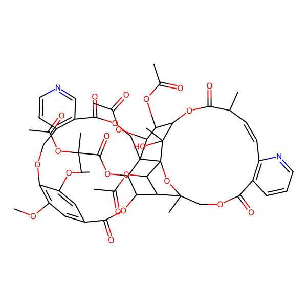 2D Structure of [(4R,5S,6R,7R,9S,19E,21S,24R,25S,26R,27R,44R,45R)-6,25,26-triacetyloxy-45-hydroxy-40,43-dimethoxy-9,21,45-trimethyl-2,12,22,30-tetraoxo-3,8,11,23,29,38-hexaoxa-17,33-diazaoctacyclo[37.2.2.14,27.17,24.05,9.07,27.013,18.031,36]pentatetraconta-1(41),13(18),14,16,19,31(36),32,34,39,42-decaen-44-yl] 2-acetyloxy-2-methylpropanoate