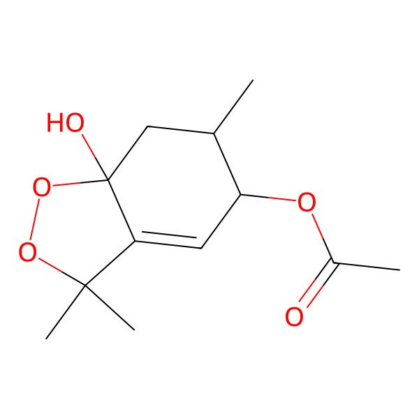 2D Structure of (7a-hydroxy-3,3,6-trimethyl-6,7-dihydro-5H-1,2-benzodioxol-5-yl) acetate