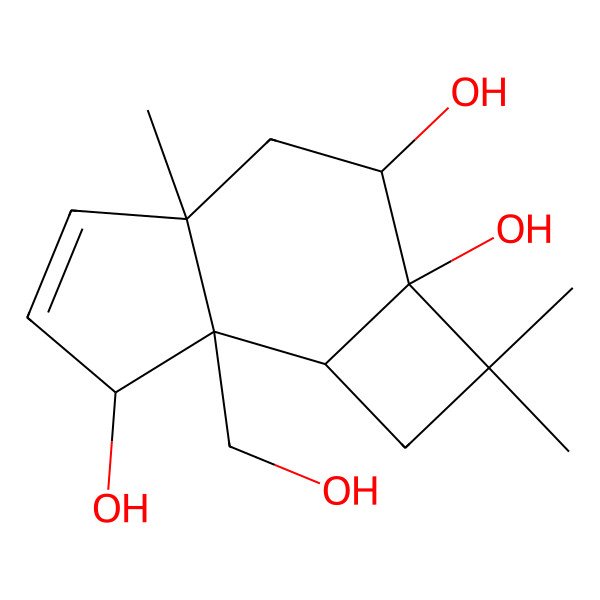 2D Structure of 7a-(hydroxymethyl)-2,2,4a-trimethyl-3,4,7,7b-tetrahydro-1H-cyclobuta[g]indene-2a,3,7-triol