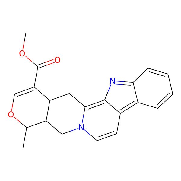 2D Structure of Methyl 4-methyl-4,4a,5,13,14,14a-hexahydro-6lambda~5~-indolo[2,3-a]pyrano[3,4-g]quinolizine-1-carboxylate hydrochloride