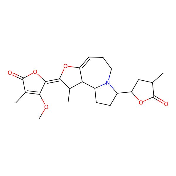 2D Structure of (5E)-4-methoxy-3-methyl-5-[(1S,2R,3S,11S)-3-methyl-11-[(2S,4S)-4-methyl-5-oxooxolan-2-yl]-5-oxa-10-azatricyclo[8.3.0.02,6]tridec-6-en-4-ylidene]furan-2-one