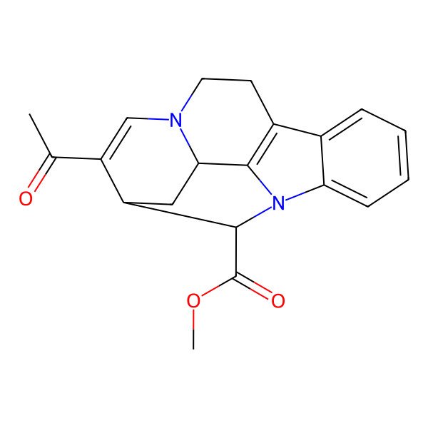 2D Structure of Methyl 13-acetyl-1,11-diazapentacyclo[12.3.1.02,7.08,17.011,16]octadeca-2,4,6,8(17),12-pentaene-18-carboxylate