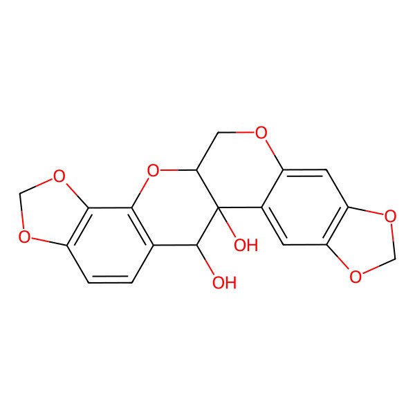 2D Structure of (1R,13R,24R)-5,7,11,14,17,19-hexaoxahexacyclo[11.11.0.02,10.04,8.015,23.016,20]tetracosa-2,4(8),9,15(23),16(20),21-hexaene-1,24-diol