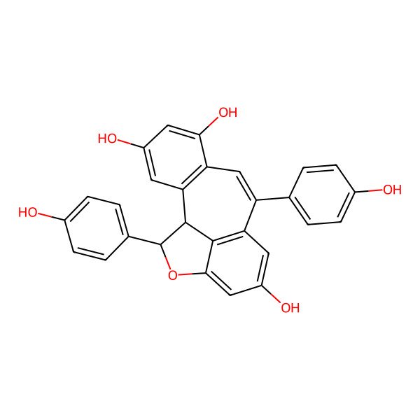 2D Structure of (1R,16R)-9,16-bis(4-hydroxyphenyl)-15-oxatetracyclo[8.6.1.02,7.014,17]heptadeca-2(7),3,5,8,10(17),11,13-heptaene-4,6,12-triol