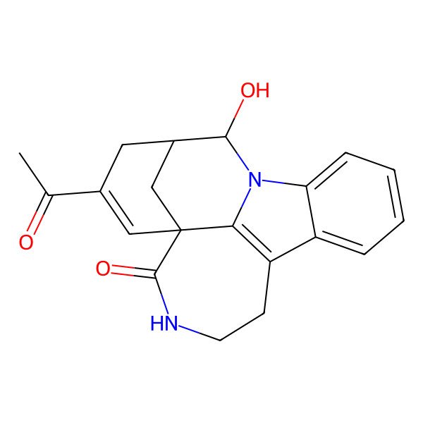 2D Structure of 5-Acetyl-2-hydroxy-1,9-diazapentacyclo[10.6.1.13,7.07,19.013,18]icosa-5,12(19),13,15,17-pentaen-8-one