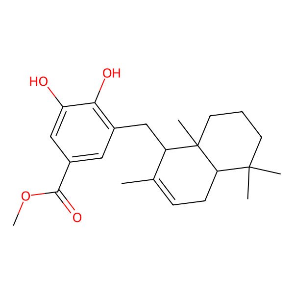 2D Structure of methyl 3-[[(1S,4aS,8aS)-2,5,5,8a-tetramethyl-1,4,4a,6,7,8-hexahydronaphthalen-1-yl]methyl]-4,5-dihydroxybenzoate
