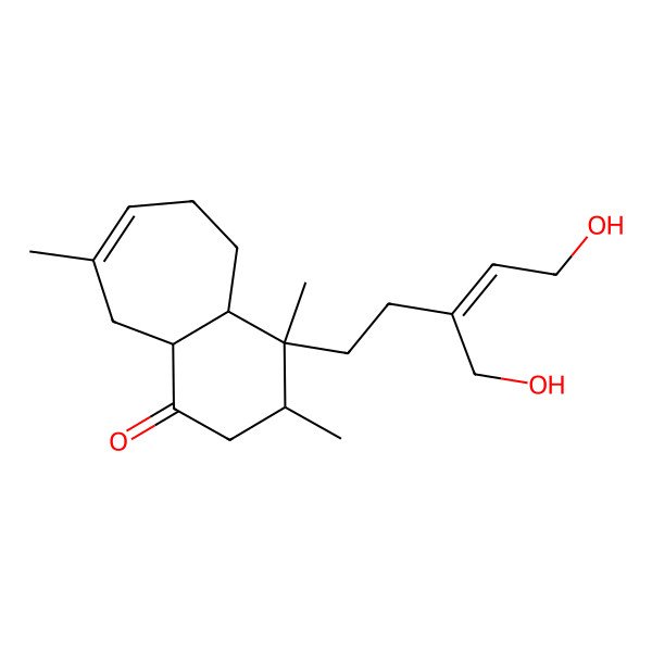2D Structure of 1-[5-hydroxy-3-(hydroxymethyl)pent-3-enyl]-1,2,6-trimethyl-3,4a,5,8,9,9a-hexahydro-2H-benzo[7]annulen-4-one