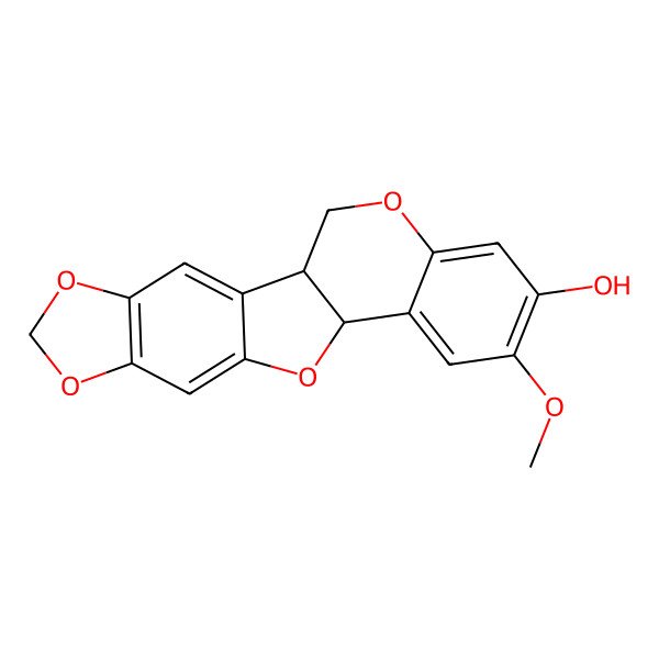 2D Structure of 15-Methoxy-5,7,11,19-tetraoxapentacyclo[10.8.0.02,10.04,8.013,18]icosa-2,4(8),9,13,15,17-hexaen-16-ol