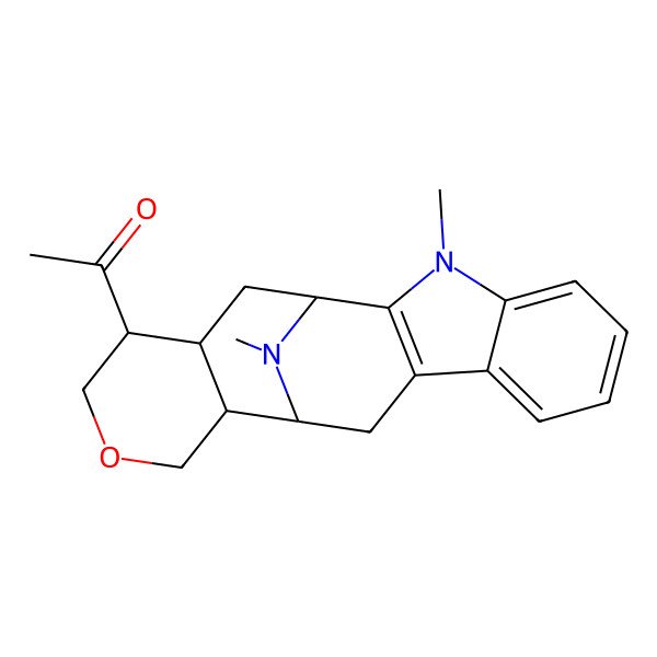 2D Structure of 1-(3,20-Dimethyl-15-oxa-3,20-diazapentacyclo[10.7.1.02,10.04,9.013,18]icosa-2(10),4,6,8-tetraen-17-yl)ethanone