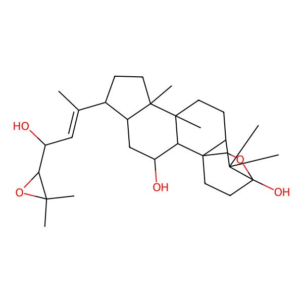 2D Structure of (1R,2S,3R,5R,6S,9R,10R,13R,15S)-6-[(E,4S)-4-(3,3-dimethyloxiran-2-yl)-4-hydroxybut-2-en-2-yl]-9,10,14,14-tetramethyl-16-oxapentacyclo[13.2.2.01,13.02,10.05,9]nonadecane-3,15-diol