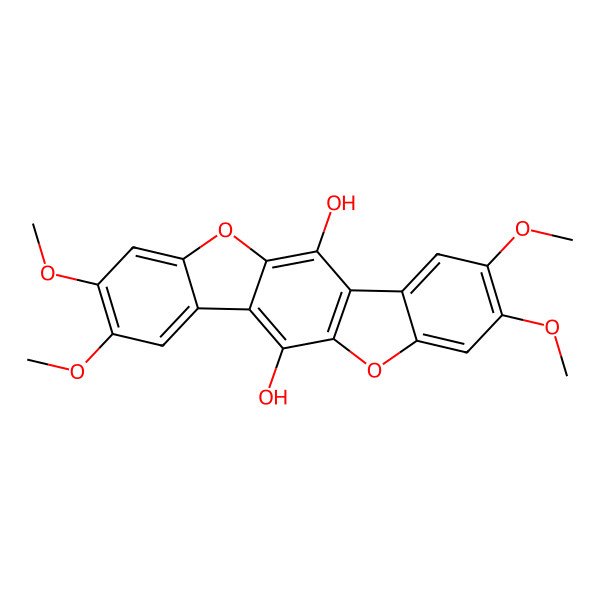 2D Structure of 2,3,8,9-Tetramethoxybenzo[1,2-b:4,5-b']bisbenzofuran-6,12-diol