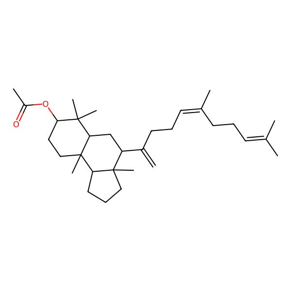 2D Structure of [4-(6,10-Dimethylundeca-1,5,9-trien-2-yl)-3a,6,6,9a-tetramethyl-1,2,3,4,5,5a,7,8,9,9b-decahydrocyclopenta[a]naphthalen-7-yl] acetate
