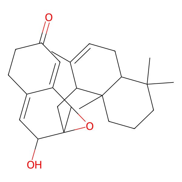 2D Structure of 1a-[(2,5,5,8a-Tetramethyl-1,4,4a,6,7,8-hexahydronaphthalen-1-yl)methyl]-2-hydroxy-2,4,5,7b-tetrahydronaphtho[1,2-b]oxiren-6-one