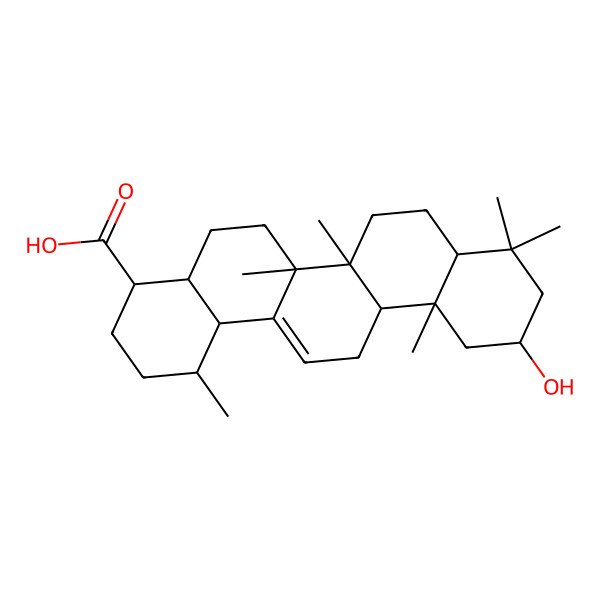 2D Structure of 11-Hydroxy-1,6a,6b,9,9,12a-hexamethyl-1,2,3,4,4a,5,6,6a,7,8,8a,10,11,12,13,14b-hexadecahydropicene-4-carboxylic acid