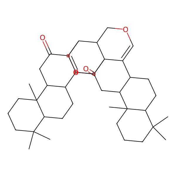 2D Structure of 6,10,10,25,29,29-Hexamethyl-17,35-dioxanonacyclo[18.14.2.02,15.02,19.05,14.06,11.021,34.024,33.025,30]hexatriaconta-15,21(34)-diene-3,22-dione