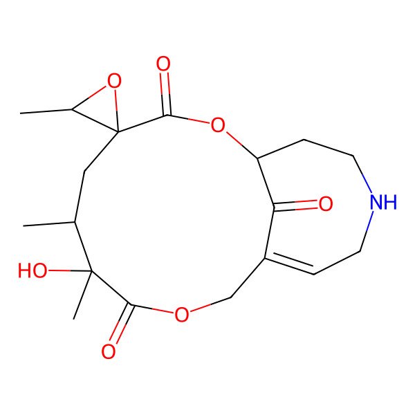 2D Structure of 7-Hydroxy-3',6,7-trimethylspiro[2,9-dioxa-14-azabicyclo[9.5.1]heptadec-11-ene-4,2'-oxirane]-3,8,17-trione