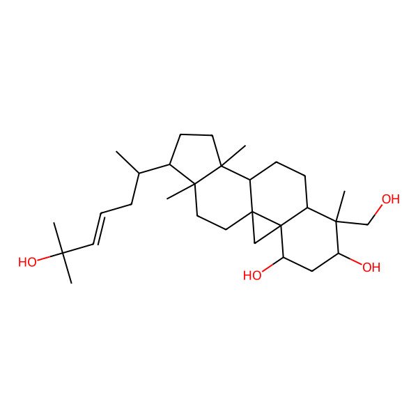 2D Structure of (1S,3S,4S,6S,7R,8R,11S,12S,15R,16R)-7-(hydroxymethyl)-15-[(Z,2R)-6-hydroxy-6-methylhept-4-en-2-yl]-7,12,16-trimethylpentacyclo[9.7.0.01,3.03,8.012,16]octadecane-4,6-diol