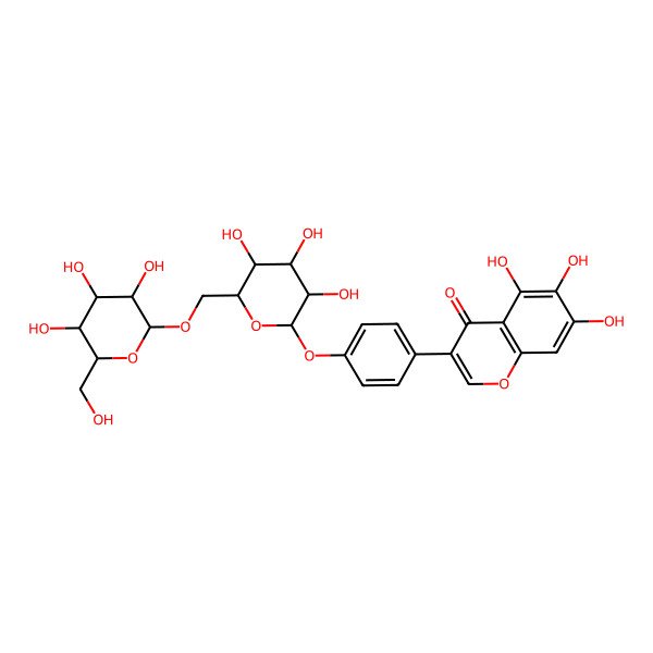 2D Structure of 5,6,7-Trihydroxy-3-[4-[3,4,5-trihydroxy-6-[[3,4,5-trihydroxy-6-(hydroxymethyl)oxan-2-yl]oxymethyl]oxan-2-yl]oxyphenyl]chromen-4-one