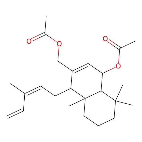2D Structure of [(1S,4S,4aR,8aS)-4-acetyloxy-5,5,8a-trimethyl-1-[(2E)-3-methylpenta-2,4-dienyl]-1,4,4a,6,7,8-hexahydronaphthalen-2-yl]methyl acetate