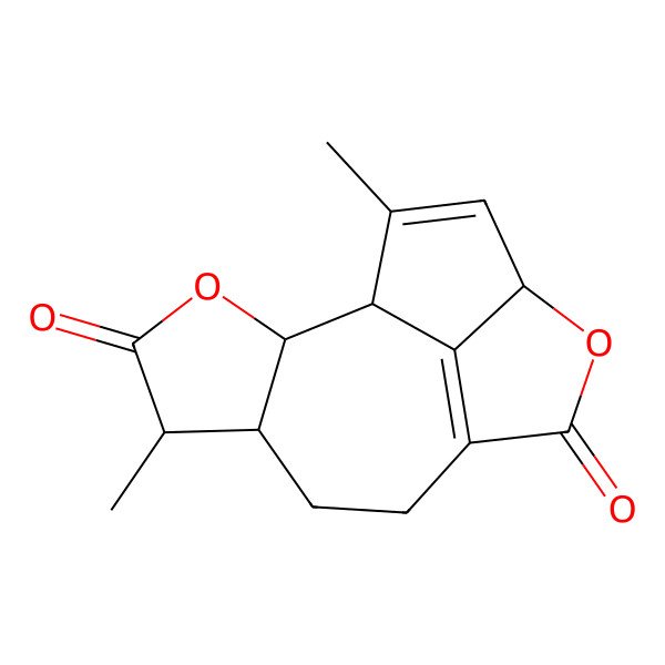 2D Structure of (1S,2S,5S,6S,12R)-5,14-dimethyl-3,11-dioxatetracyclo[7.5.1.02,6.012,15]pentadeca-9(15),13-diene-4,10-dione