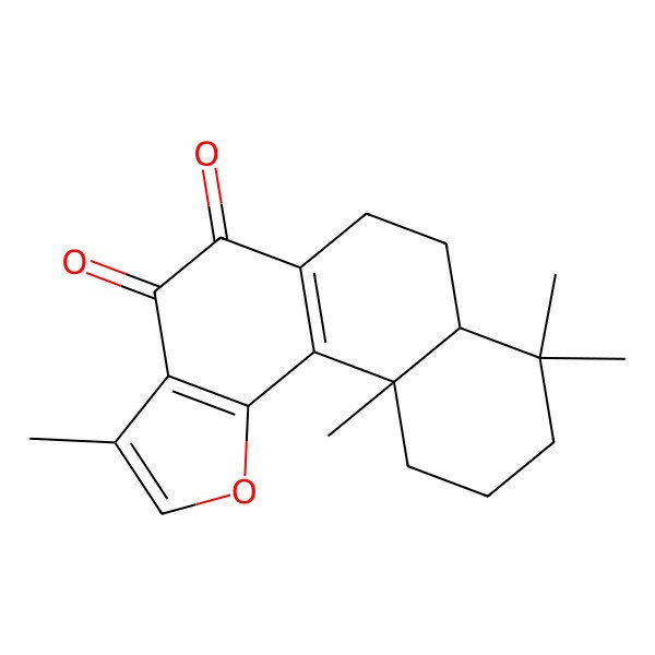 2D Structure of (7aR,11aR)-3,8,8,11a-tetramethyl-6,7,7a,9,10,11-hexahydronaphtho[2,1-g][1]benzofuran-4,5-dione