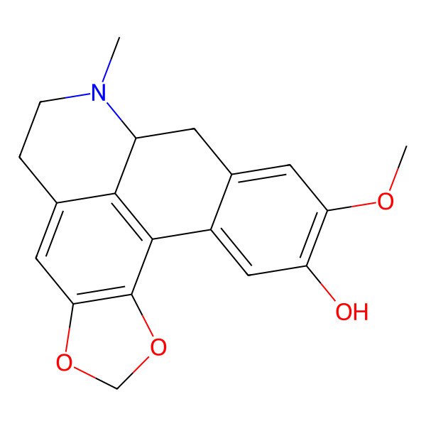 2D Structure of (7aS)-6,7,7a,8-Tetrahydro-10-methoxy-7-methyl-5H-benzo[g]-1,3-benzodioxolo[6,5,4-de]quinolin-11-ol