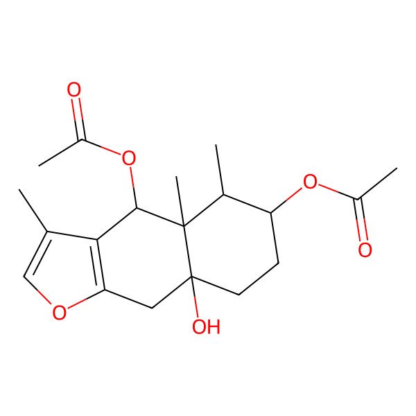 2D Structure of [(4S,4aS,5R,6S,8aS)-4-acetyloxy-8a-hydroxy-3,4a,5-trimethyl-4,5,6,7,8,9-hexahydrobenzo[f][1]benzofuran-6-yl] acetate
