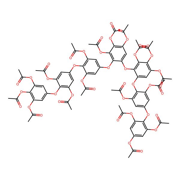 2D Structure of [3,5-Diacetyloxy-4-[3,5-diacetyloxy-4-[3,4,5-triacetyloxy-2-[3,4,5-triacetyloxy-2-[3,5-diacetyloxy-4-[3,5-diacetyloxy-4-(3,4,5-triacetyloxyphenoxy)phenoxy]phenoxy]phenoxy]phenoxy]phenoxy]phenyl] acetate