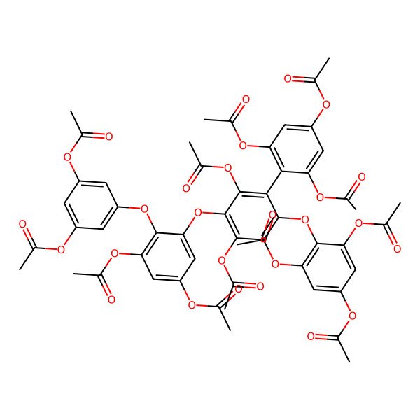 2D Structure of [3-Acetyloxy-5-[2,4-diacetyloxy-6-[2,6-diacetyloxy-4-(2,4,6-triacetyloxyphenoxy)-3-(2,4,6-triacetyloxyphenyl)phenoxy]phenoxy]phenyl] acetate