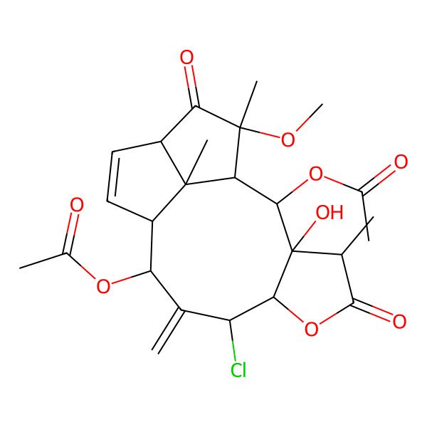 2D Structure of [(1S,2S,3R,4R,7R,8S,10S,11S,14R,16S,17R)-2-acetyloxy-8-chloro-3-hydroxy-16-methoxy-4,16,17-trimethyl-9-methylidene-5,15-dioxo-6-oxatetracyclo[9.5.1.03,7.014,17]heptadec-12-en-10-yl] acetate