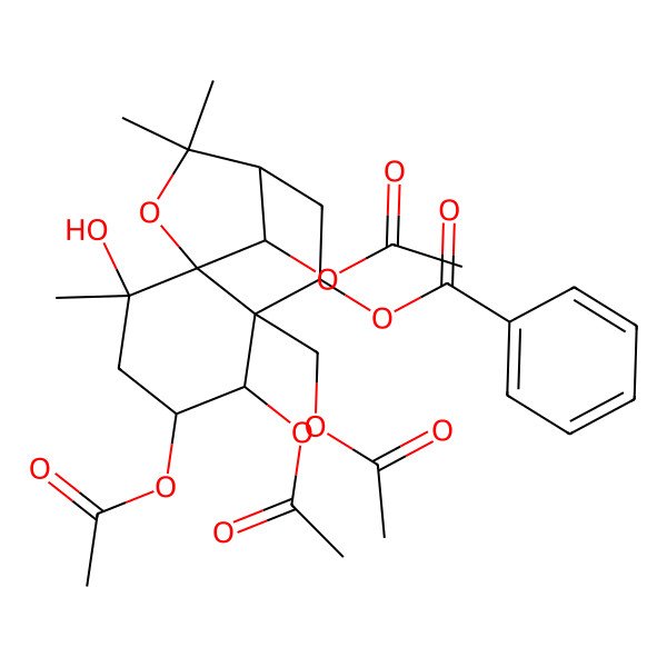 2D Structure of [4,5,12-Triacetyloxy-6-(acetyloxymethyl)-2-hydroxy-2,10,10-trimethyl-11-oxatricyclo[7.2.1.01,6]dodecan-7-yl] benzoate