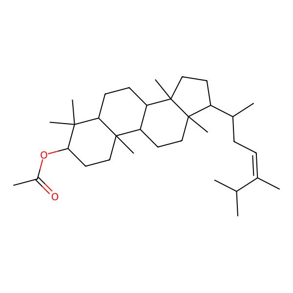 2D Structure of [(3R,5R,8R,9S,10R,13R,14S,17R)-17-[(E,2R)-5,6-dimethylhept-4-en-2-yl]-4,4,10,13,14-pentamethyl-2,3,5,6,7,8,9,11,12,15,16,17-dodecahydro-1H-cyclopenta[a]phenanthren-3-yl] acetate